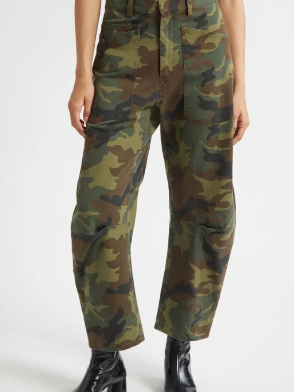 Nili Lotan Camouflage Cropped Utility Pants - Olive/Forest/Black - Picture 7 of 8